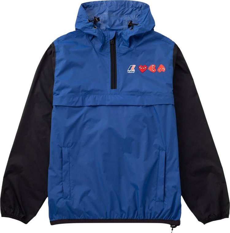 Comme des Garcons PLAY x K Way Half Zip Hoodie Blue