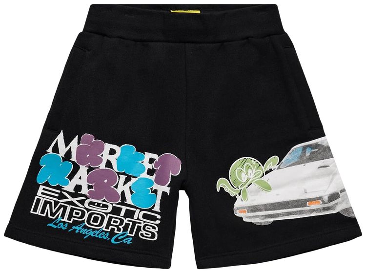 Market Exotic Automobile Sweatshorts Black