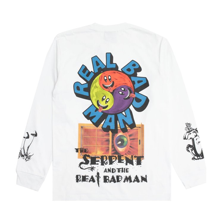 Real Bad Man Hallucinogenic Wiz Long Sleeve Tee White