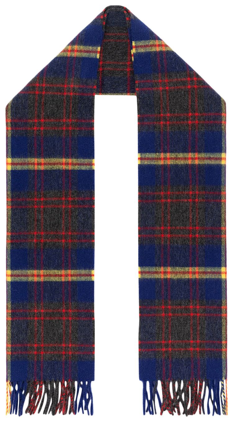 Aime Leon Dore Cashwool Plaid Scarf Bluing