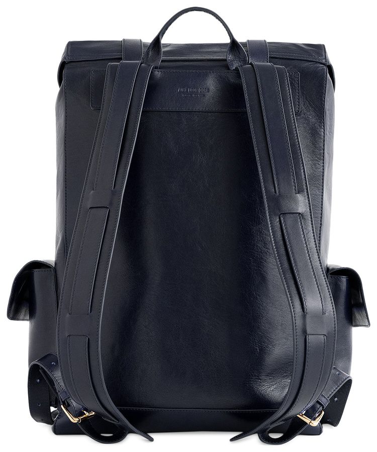 Aime Leon Dore Debossed Logo Leather Backpack Marine