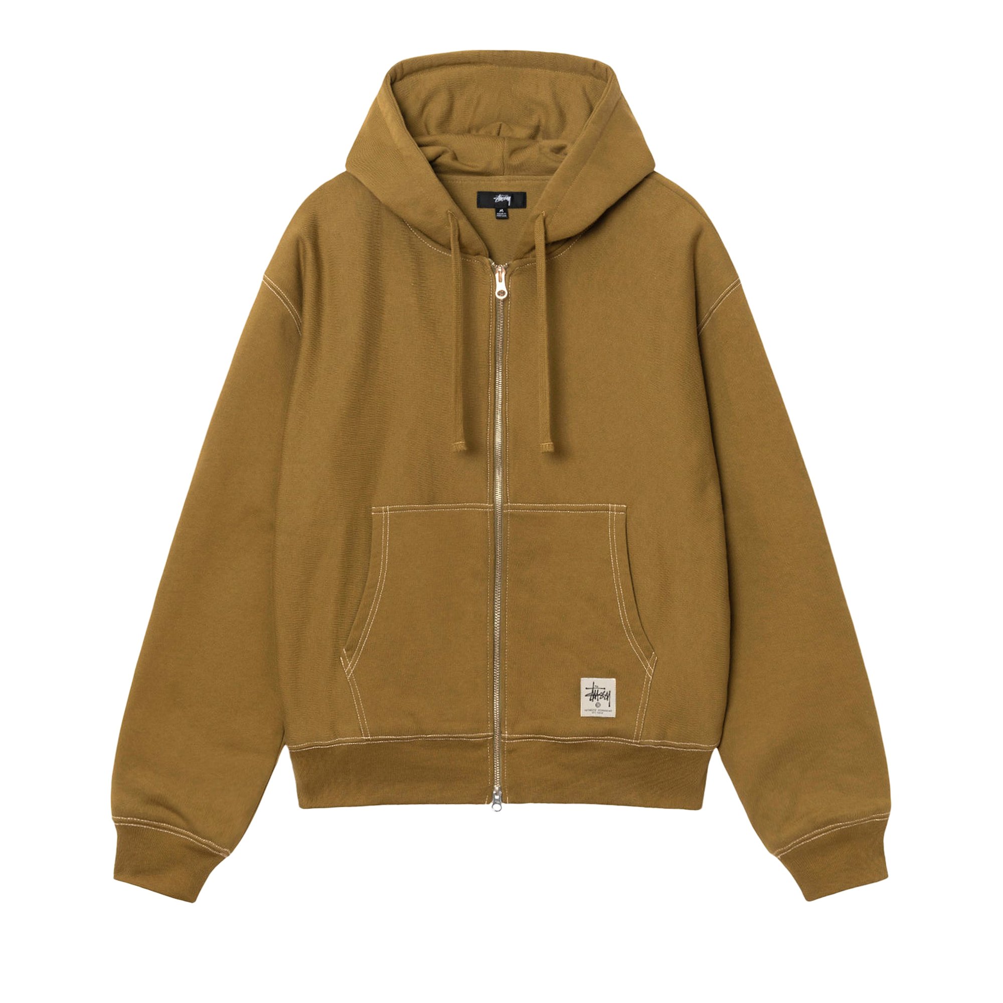 Buy Stussy Double Face Label Zip Hoodie 'Olive' - 118460 OLIV | GOAT