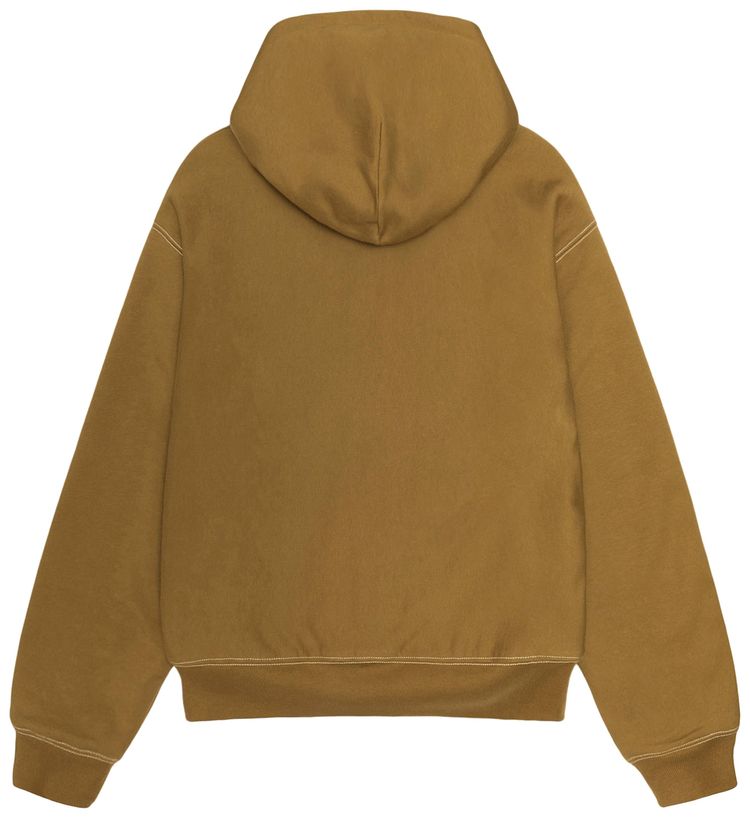 Stussy Double Face Label Zip Hoodie Olive