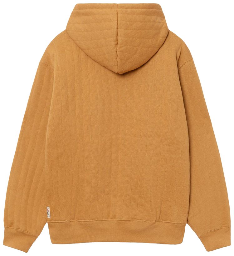 Stussy Vertical Quilted Zip Hoodie Tan