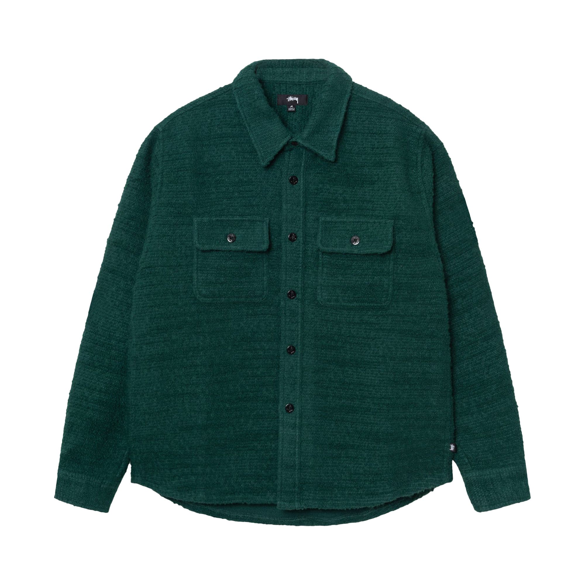 Buy Stussy Boucle Wool Cpo Shirt 'Green' - 1110306 GREE | GOAT