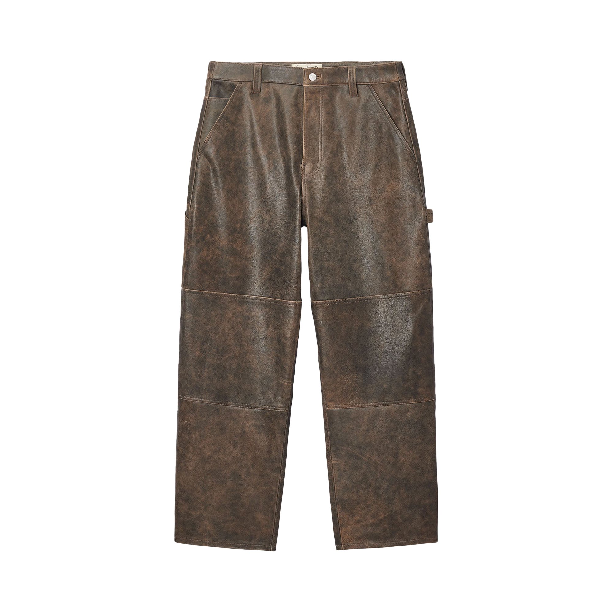 Buy Stussy Work Pant Distressed Leather 'Brown' - 116643 BROW | GOAT
