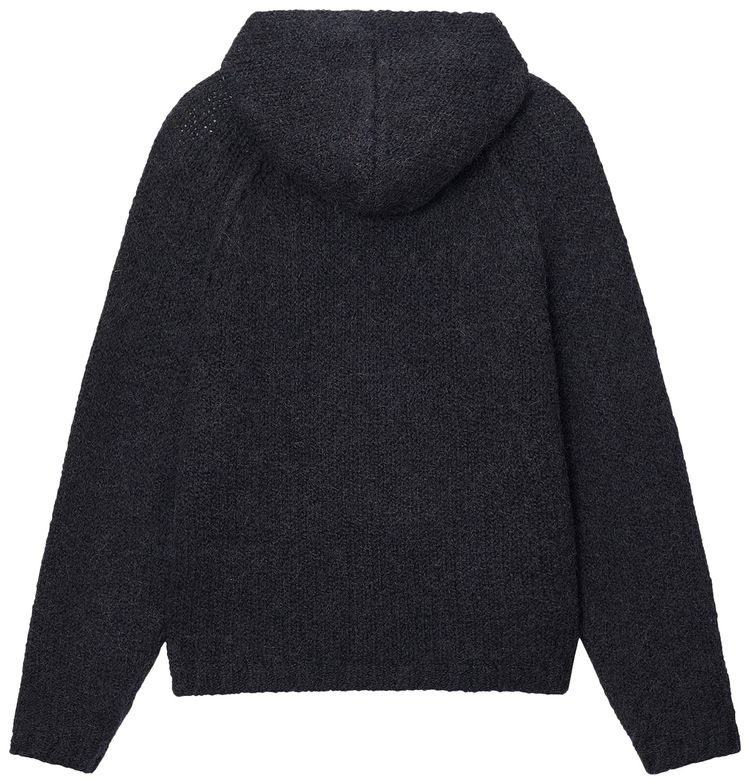 Stussy Chunky Knit Zip Hoodie Black