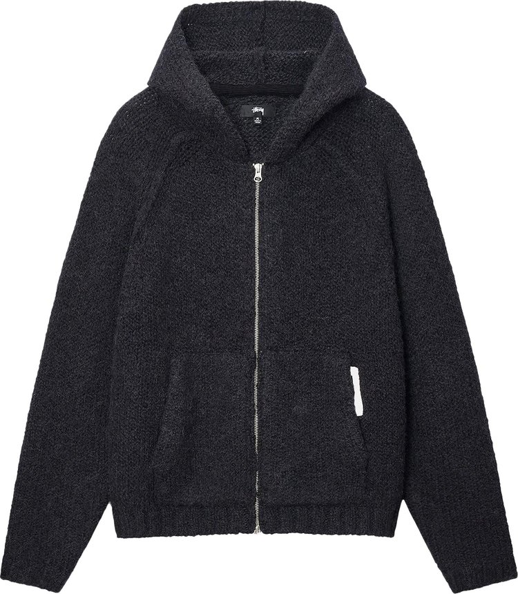 Buy Stussy Chunky Knit Zip Hoodie 'Black' 117200 BLAC GOAT