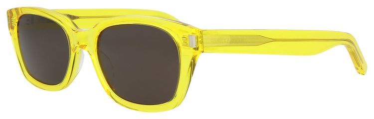 Saint Laurent Oval Frame Sunglasses YellowBlack