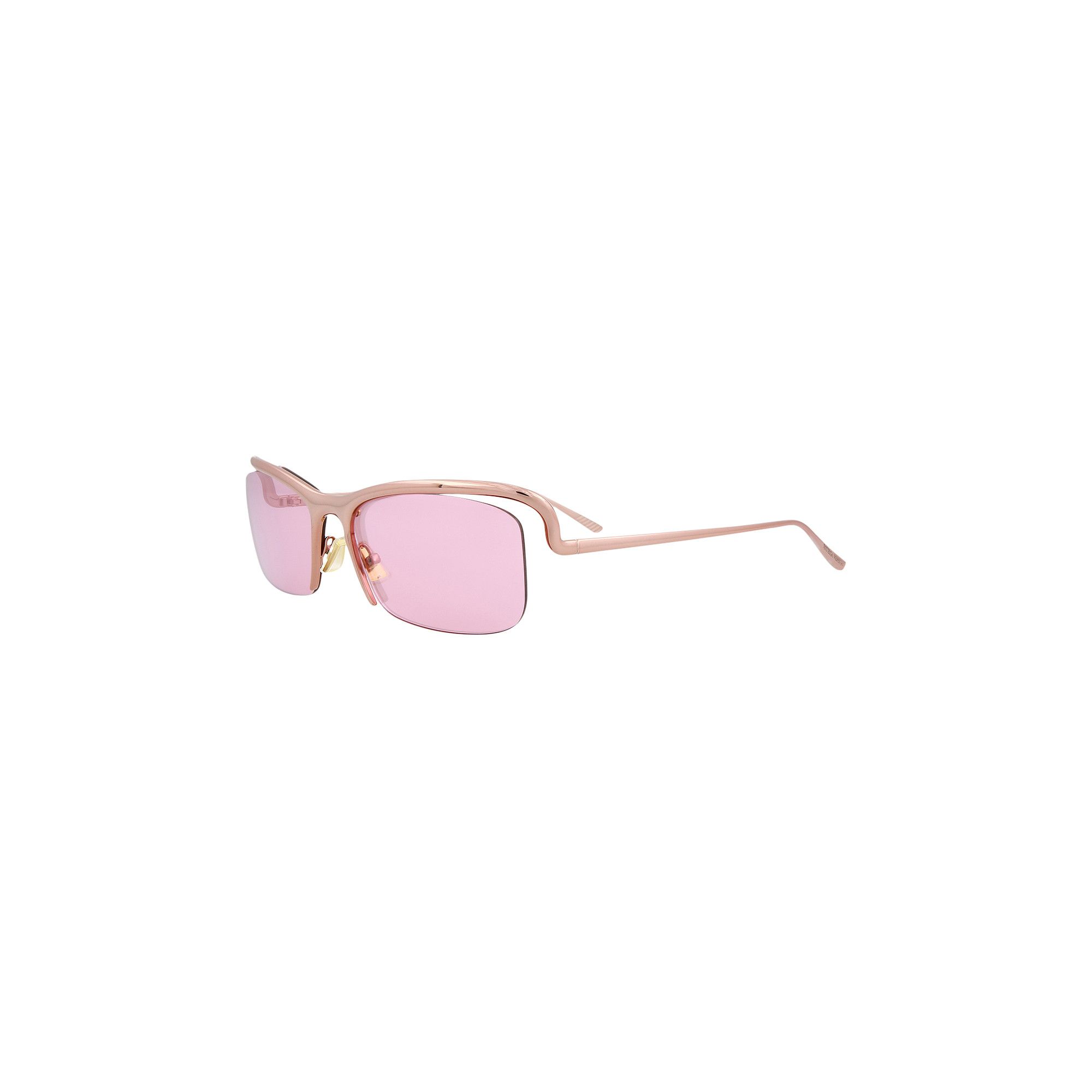 Buy Bottega Veneta Half Rim Rectangular Sunglasses 'Pink