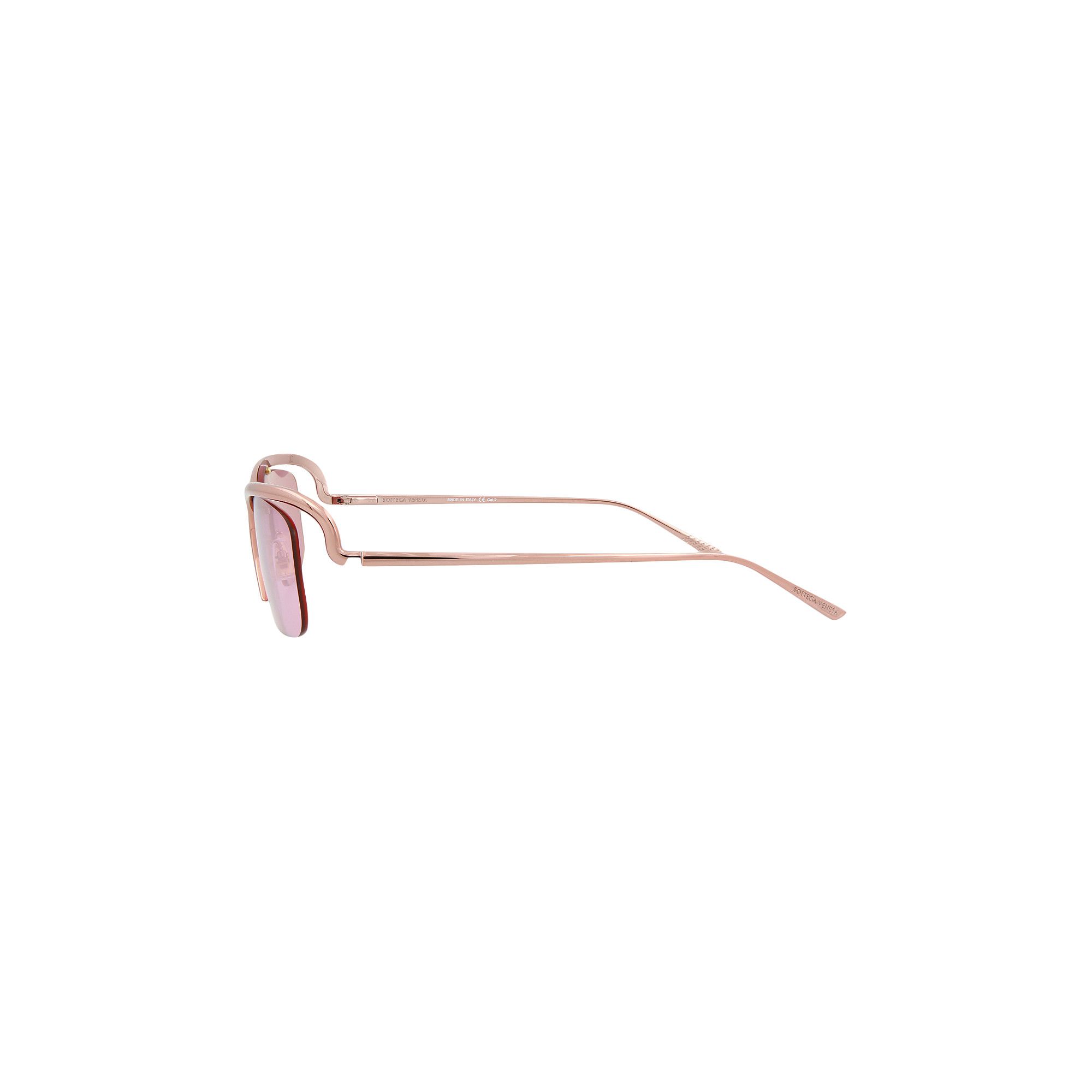 Buy Bottega Veneta Half Rim Rectangular Sunglasses 'Pink