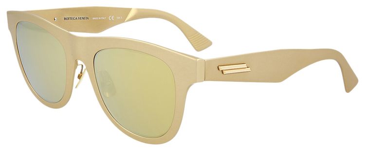 Bottega Veneta Round Frame Sunglasses Gold