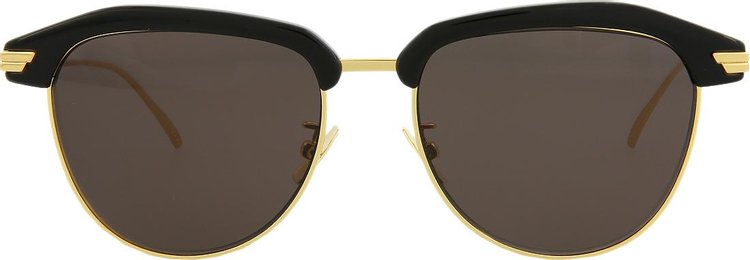 Bottega Veneta Round Frame Sunglasses 'Black/Gold/Grey'