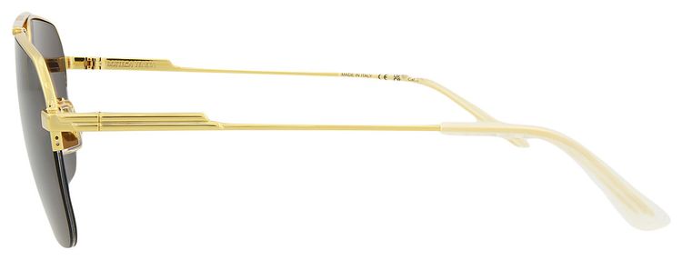 Bottega Veneta Half Rim Square Sunglasses GoldGrey