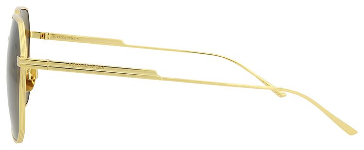 Bottega Veneta Geometric Frame Sunglasses GoldBrown