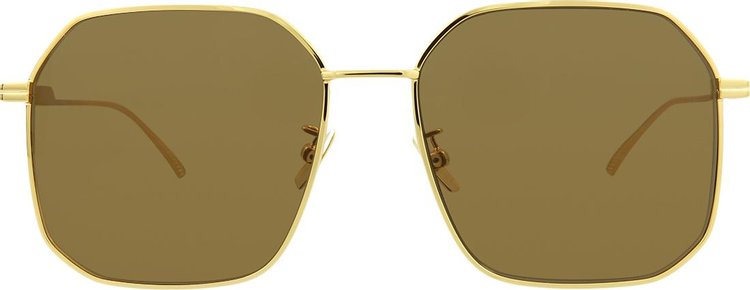 Bottega Veneta Geometric Frame Sunglasses 'Gold/Brown'