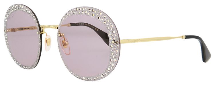 Gucci Round Frame Sunglasses GoldViolet