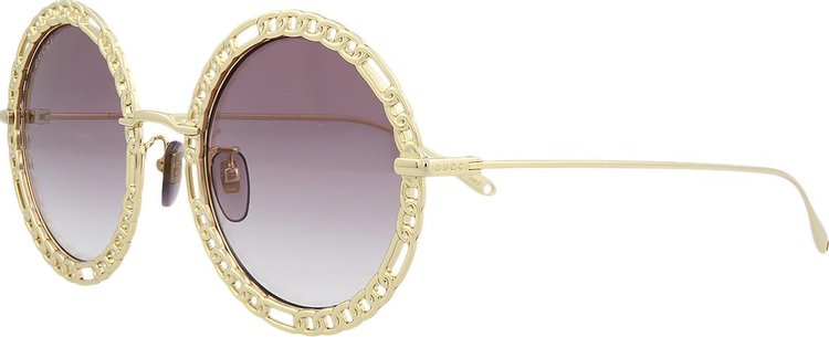 Gucci Round Frame Sunglasses GoldViolet