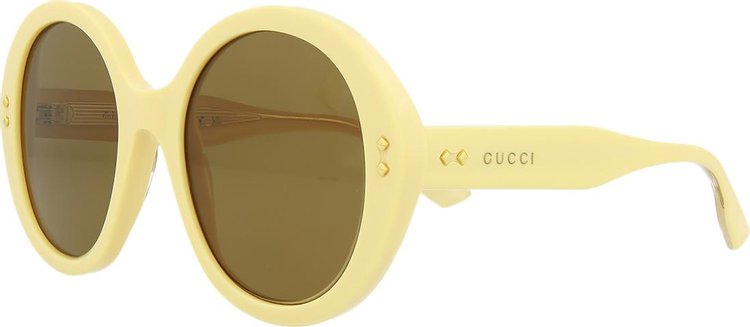 Gucci Oversized Round Sunglasses YellowBrown