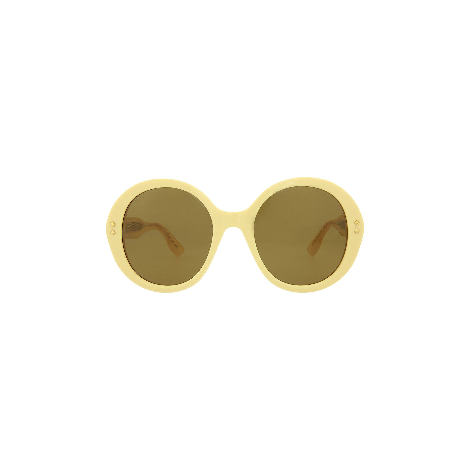 Gucci Oversized Round Sunglasses Yellow Brown