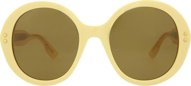 Gucci Oversized Round Sunglasses 'Yellow/Brown'