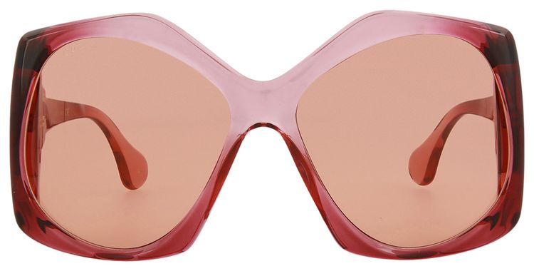 Gucci Oversized Geometric Frame Sunglasses BurgundyOrange