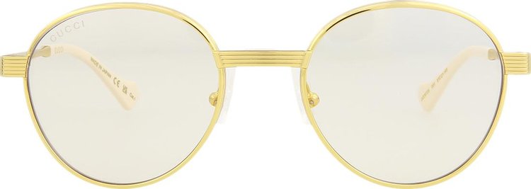 Gucci Round Frame Sunglasses 'Gold/Yellow'