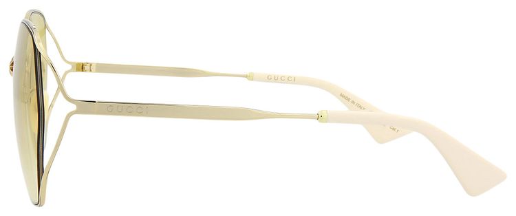 Gucci Geometric Frame Sunglasses GoldYellow