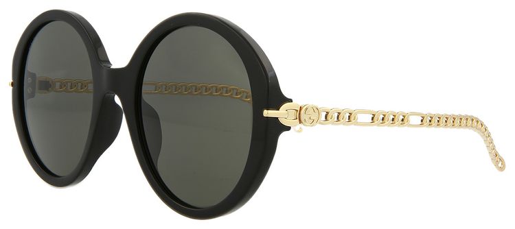 Gucci Round Frame Sunglasses BlackGoldGrey