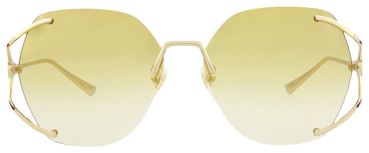 Gucci Rimless Geometric Sunglasses GoldYellow