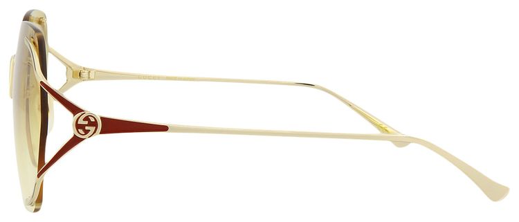 Gucci Rimless Geometric Sunglasses GoldYellow