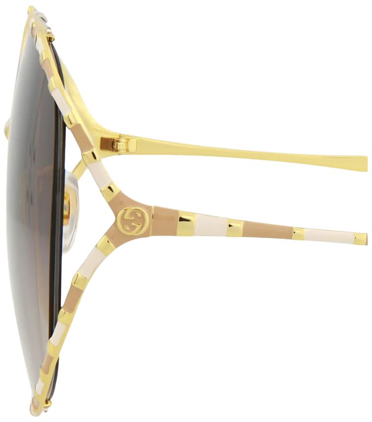 Gucci Round Sunglasses GoldBrown