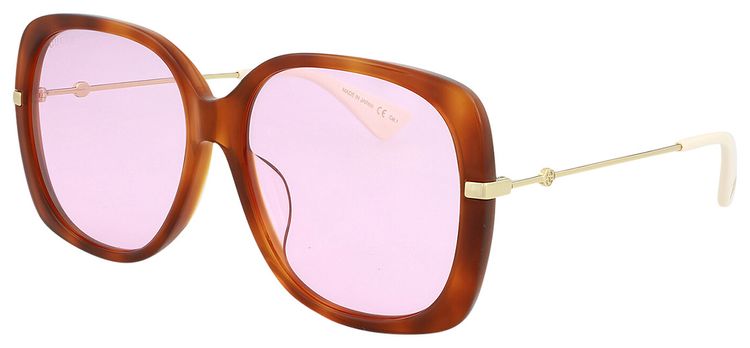 Gucci Square Frame Sunglasses HavanaGoldPink