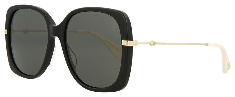 Gucci Square Frame Sunglasses BlackGoldGrey