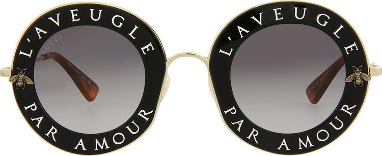 Gucci Round Sunglasses BlackGoldGrey