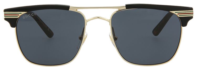 Gucci Square Frame Sunglasses BlackGoldGrey