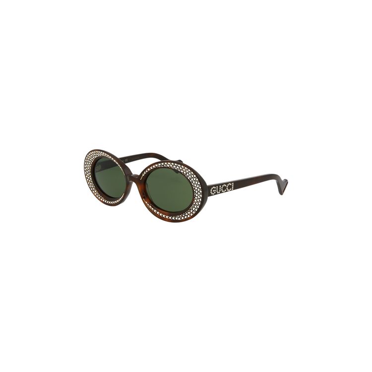 Gucci Round Frame Sunglasses Havana Green