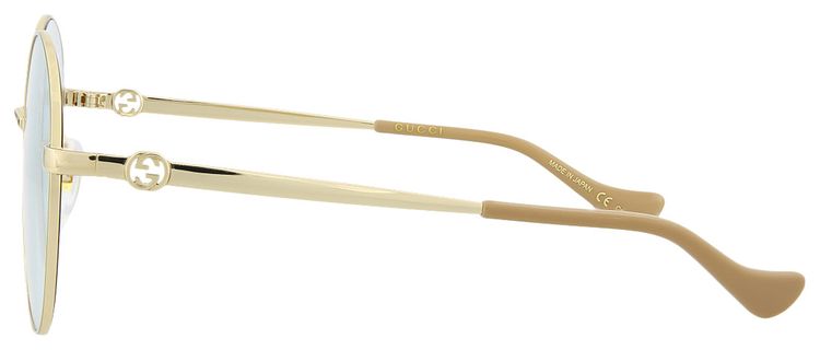 Gucci Round Frame Sunglasses GoldLight Blue
