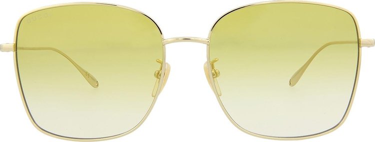 Gucci Oversized Square Frame Sunglasses 'Gold/Yellow'