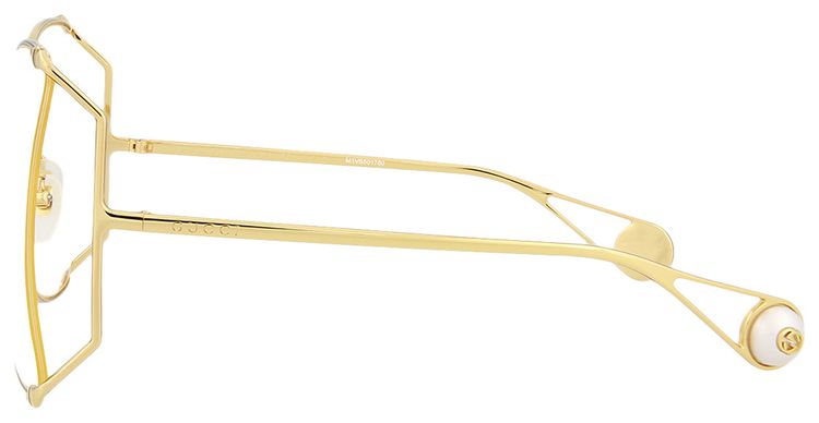 Gucci Oversized Frame Sunglasses GoldTransparent