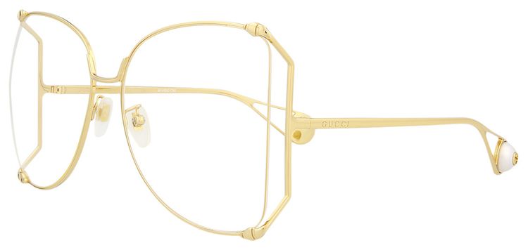Gucci Oversized Frame Sunglasses GoldTransparent