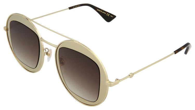 Gucci Round Sunglasses GoldBrown