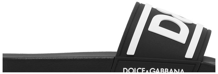 Dolce  Gabbana Slides DG Logo   Black White