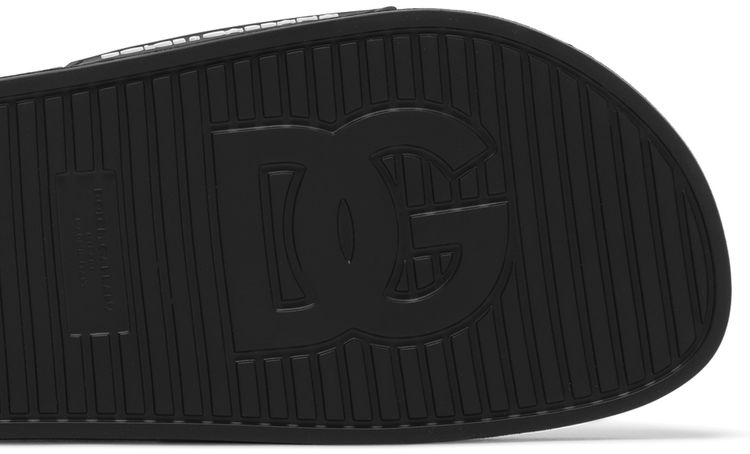 Dolce  Gabbana Slides DG Logo   Black White
