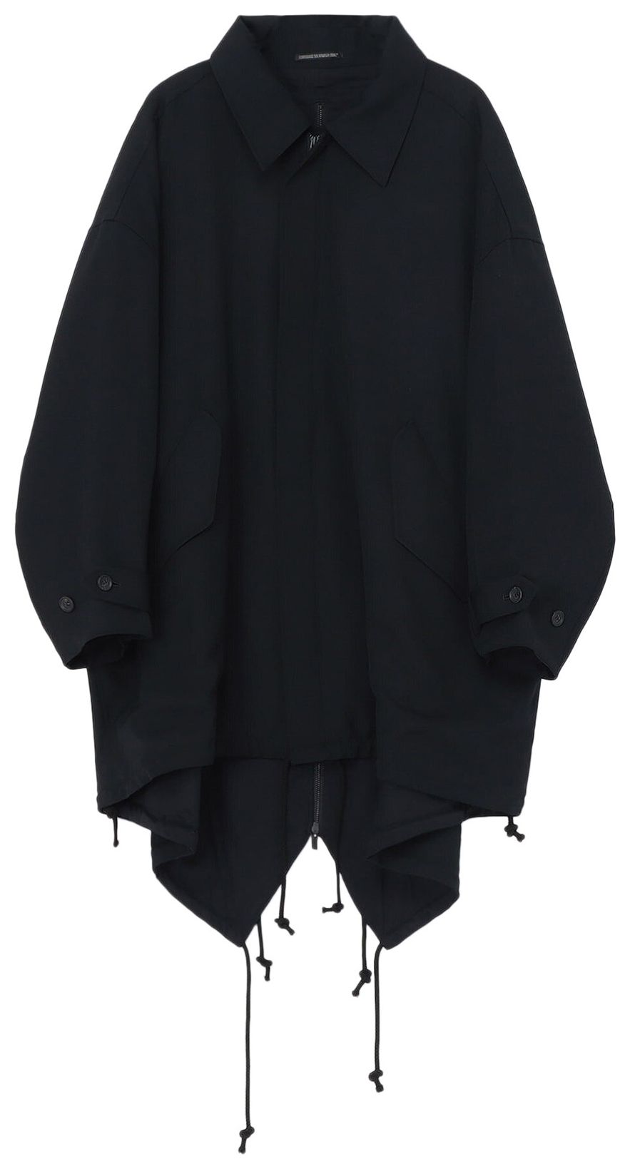 Yohji Yamamoto Fam Cupra Velvet Asymmetrical Bias Design Long Dress coat outer FJ-C01-003 black 2