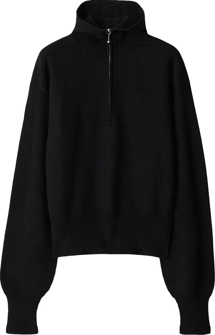 Burberry Quarter Zip Hooded Sweatshirt 'Black'