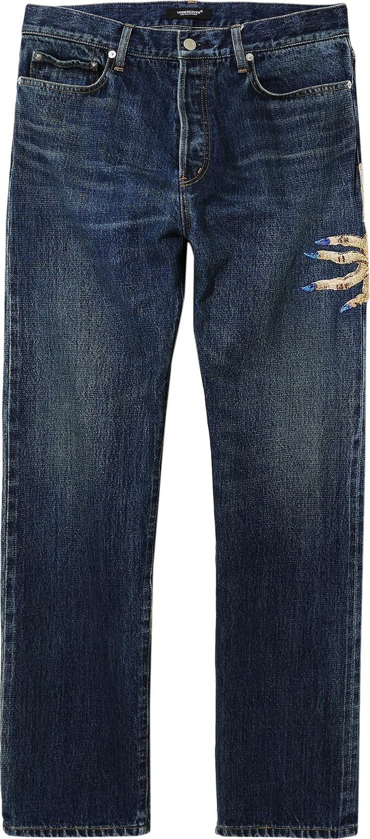 Buy Undercover Embroidered Patch Jeans 'Indigo' - UC2C4509 2 INDI | GOAT