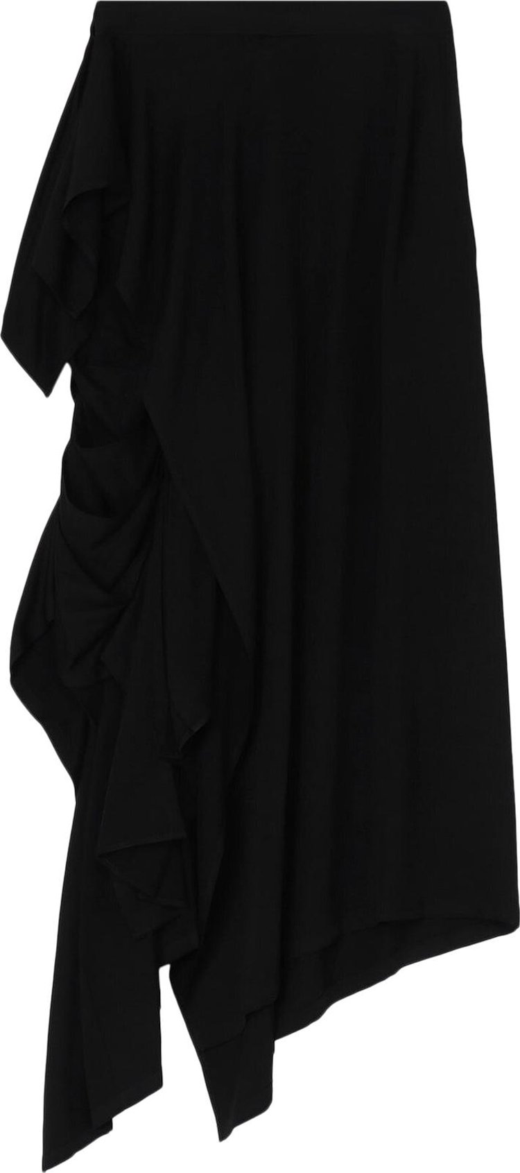 Yohji Yamamoto Pleated Asymmetrical Skirt 'Black'
