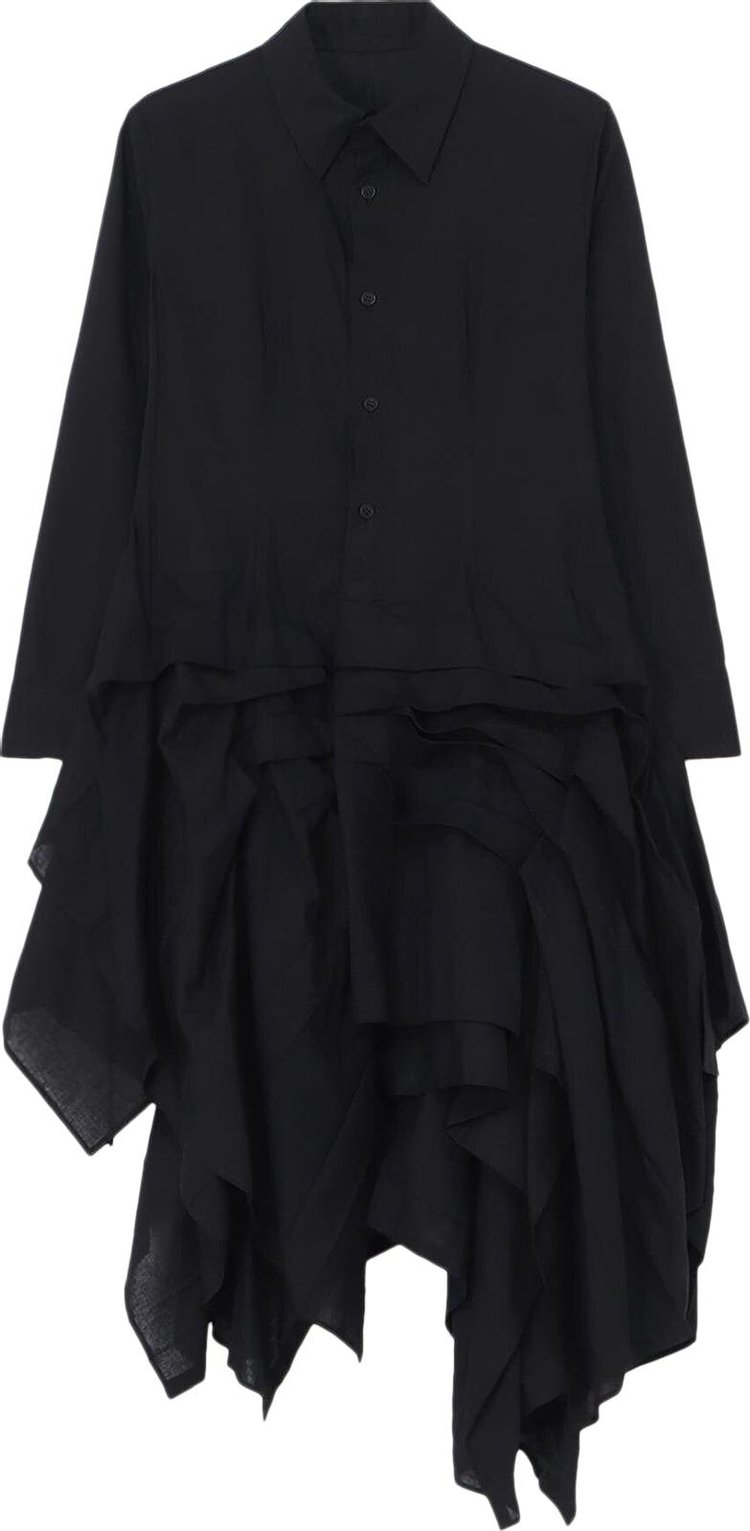 Yohji Yamamoto Tucked Hem Dress 'Black'