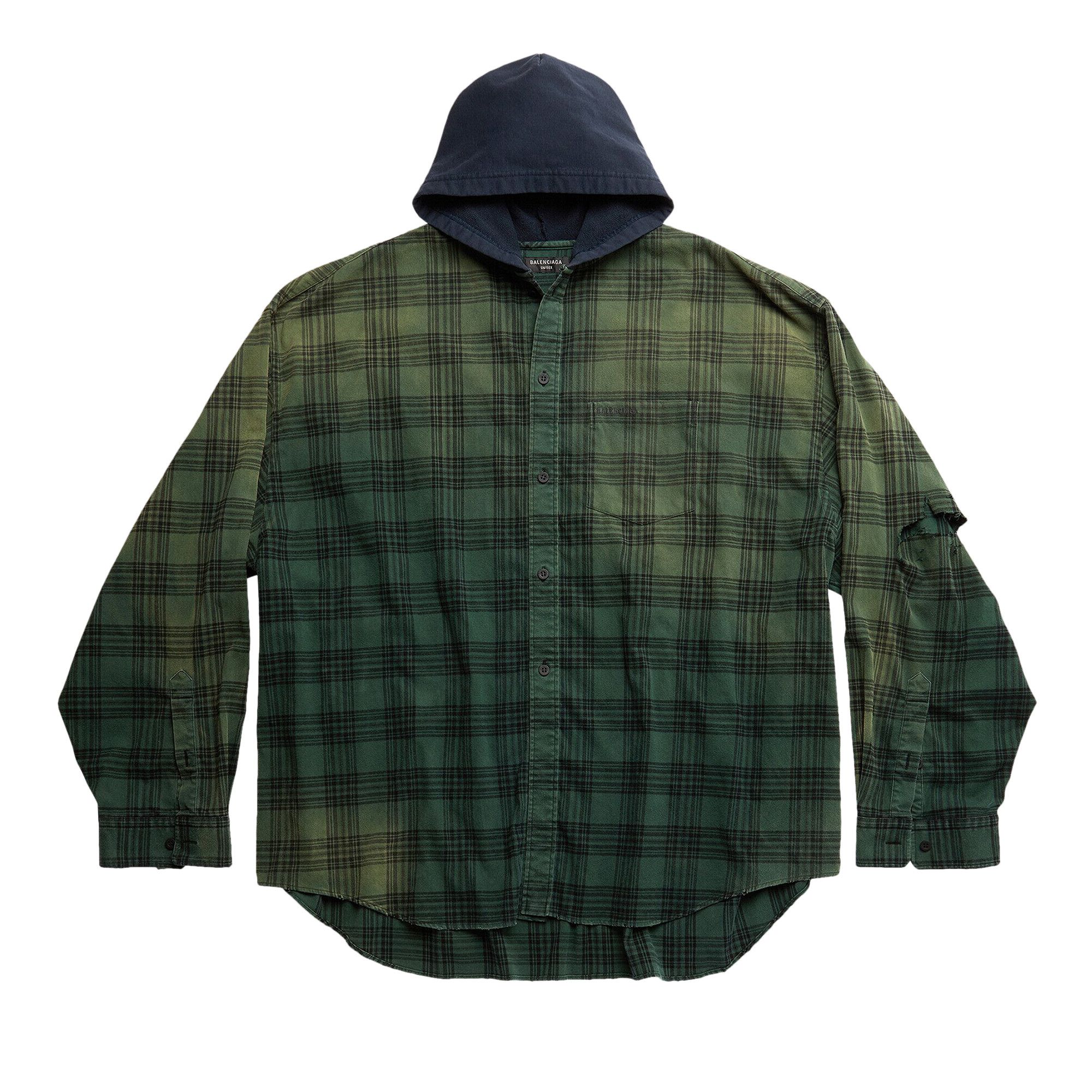 Buy Balenciaga Hooded Shirt Green 746369 TOM21 3328 GOAT